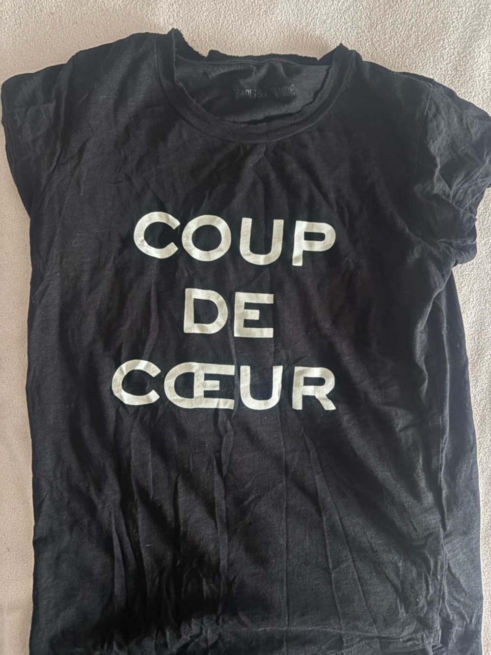 Zadig & Voltaire Black 'Coup de Cœur' Graphic Tee